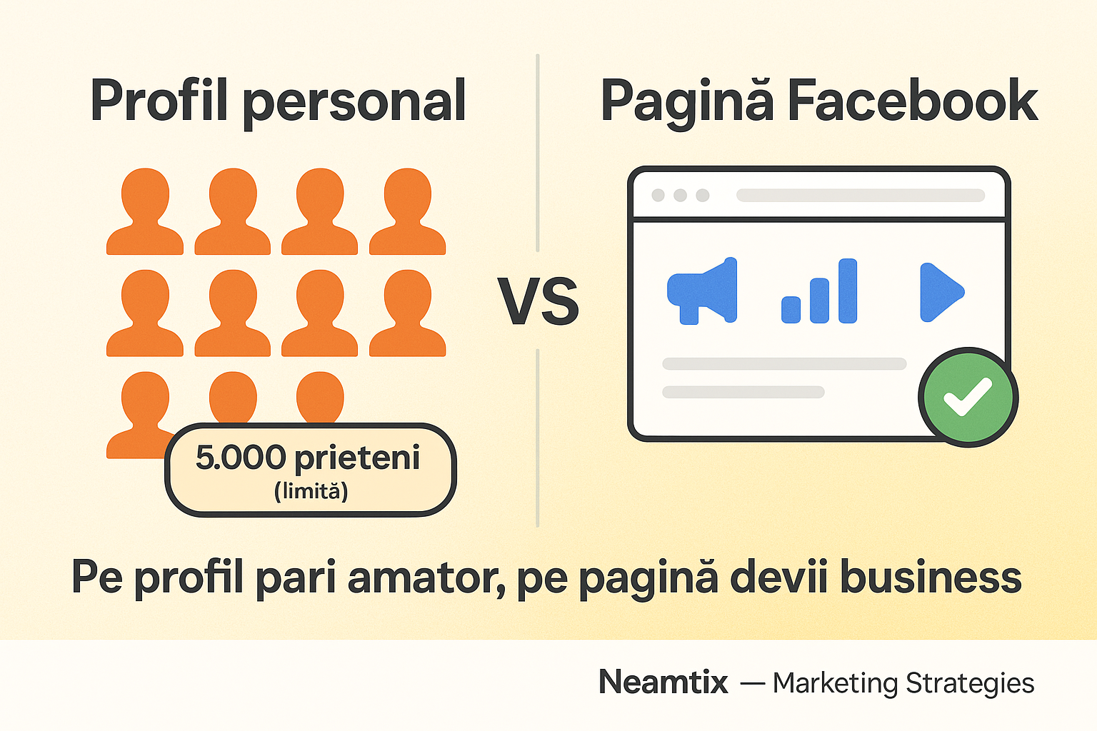 Profil personal vs Pagină Facebook: greșeala care te costă | Neamtix